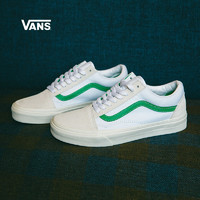 Vans范斯官方 小白鞋男鞋女鞋Old Skool低帮潮板鞋运动鞋（45、白色/绿色）