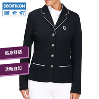 迪卡侬马术竞赛服女骑士骑马服竞赛西服西装正装JK制服FOU 100系列 蓝黑色 XS/36