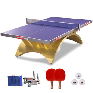 红双喜(DHS)金彩虹比赛赛事乒乓球桌专业球台TCH-G LED灯(高档网架、乒拍、乒球）
