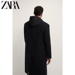 ZARA男装冬季羊毛纹理中长款毛呢大衣外套05884626800