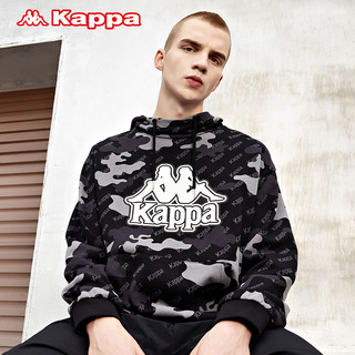 Kappa卡帕针织外套新款情侣男女运动卫衣休闲连帽落肩上衣（L、漂白-001P）