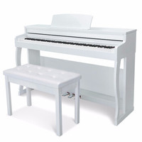 博仕德 88键考级电钢琴 推拉盖 重锤键-烤漆白(双人凳+大礼包)
