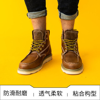 CAT/卡特2020秋冬新款复古工靴男皮皮靴经典系列休闲靴（43、棕黄）