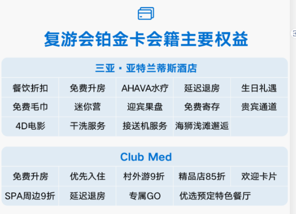 美国运通 X 复游会  2021权益集锦