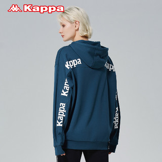 Kappa卡帕串标套头帽衫新款情侣男女落肩卫衣宽松休闲外套（XL、葱茏绿-3602）