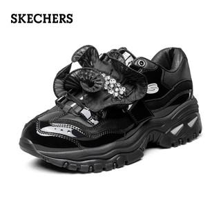 Skechers斯凯奇女子时髦闪钻厚底户外老爹鞋鞋休闲运动鞋7149248（36、全黑色/BBK）