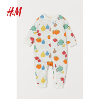 H M连身衣 Hm 童装婴儿衣服抓周服新款宝宝连体衣三角哈衣睡衣 白色 心形 66 48 报价价格评测怎么样 什么值得买