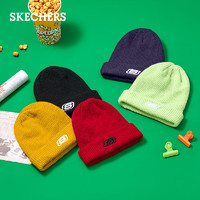 Skechers斯凯奇秋冬新品简约舒适保暖针织帽运动休闲帽L320U158（均码、瀑布蓝/00M7）
