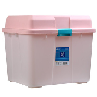 IRIS 爱丽思 亮彩环保滑轮储物箱 80L 粉色