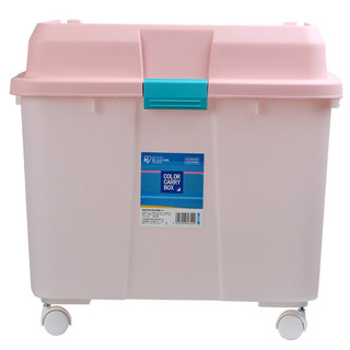 IRIS 爱丽思 亮彩环保滑轮储物箱 80L 粉色