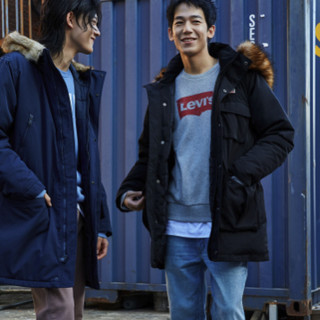 Levi's 李维斯 27324-0000 男士蓝色连帽夹棉服