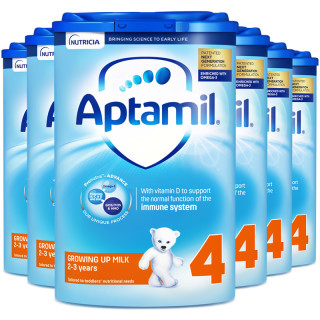 aptamil爱他美经典版儿童奶粉英版4段800g6罐易乐罐