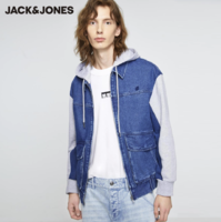 JackJones 杰克琼斯 219357506 连帽工装牛仔夹克