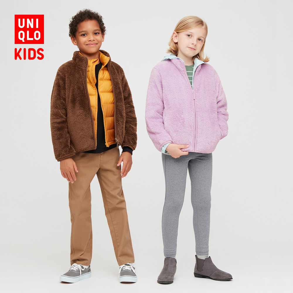 uniqlo 优衣库 儿童长绒摇粒绒拉链茄克
