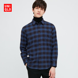 优衣库男装法兰绒格子衬衫 长袖 Uniqlo 185 1c Xxxl 08 深灰色 规格参数品牌图片 什么值得买