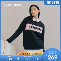 Skechers斯凯奇秋冬新品女子时尚休闲运动加绒短款卫衣L420W017（S、小丑红/00RS）