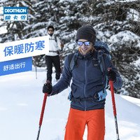 DECATHLON 迪卡侬 旗舰店厚款摇粒绒户外运动加厚登山外套开衫冬男抓绒衣QUMM（XS、橘色）