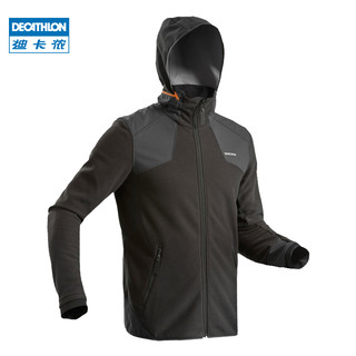 DECATHLON 迪卡侬 旗舰店厚款摇粒绒户外运动加厚登山外套开衫冬男抓绒衣QUMM（XS、橘色）