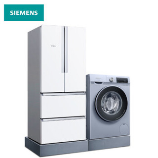 西门子(SIEMENS) KM48EA20TI+WN54A2X40W 484升无霜法式多门+洗10烘7 洗烘一体 变频冰洗套装