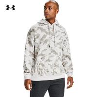 安德玛 UNDER ARMOUR官方UA Rival Camo男子秋冬训练运动抓绒连帽卫衣1358777（XL、白色112）
