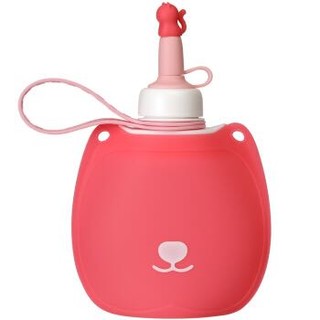 日康（rikang）水杯 婴儿儿童水杯 宝宝硅胶水袋便携水壶320ml（粉） +凑单品