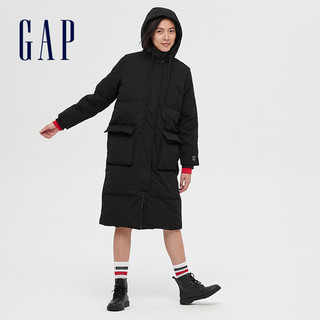 Gap张天爱同款女装时尚宽松羽绒服  冬季新款保暖连帽长外套女（170/108A(XL)、米色592227）