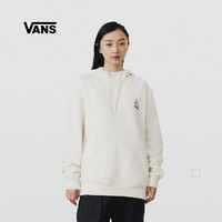 Vans范斯官方 白色男女情侣运动休闲连帽卫衣 VN0A4UT13KS（S、白色）