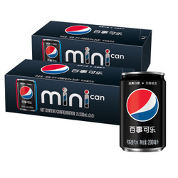 Pepsi 百事可乐 无糖 汽水 碳酸饮料 迷你罐装 200ml*20罐  *2件
