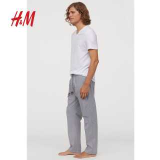 H M家居睡衣 Hm 男装家居服春装新款宽松睡裤格纹棉质休闲裤子男 175 a 蓝色 报价价格评测怎么样 什么值得买
