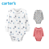 carter's婴儿连体衣2020新品婴幼儿长袖爬服包屁衣18186410（深灰色(66/6M和66/9M请参考详情页尺码表身高数据选择下单）、90/24M ）