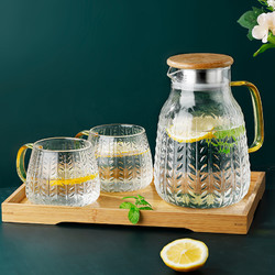 冷水壶玻璃家用透明耐热高温凉开水杯凉茶壶杯子套装北欧超大容量
