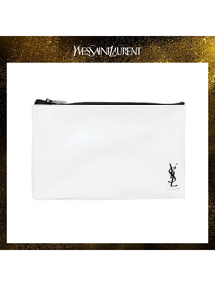 圣罗兰(YSL)白色皮质化妆包，叠加无敌券后0元