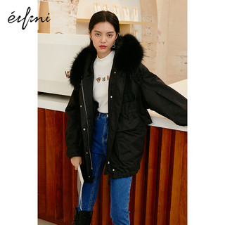 Eifini 伊芙丽 1BA982331 女款韩版保暖大毛领派克服外套