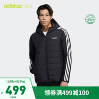 阿迪达斯官网adidas neo M CE 3S PAD JKT男冬季运动棉服GP4922 黑色/白 A/XL(185/104A) *2件