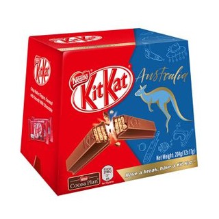 雀巢(Nestle) 进口奇巧kitkat 牛奶巧克力威化饼干 纯可可脂 休闲零食 盒装17g*12条 *3件