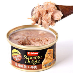 泰国进口 富力鲜(Frisian)猫罐头85g 白身鲔鱼+牛肉罐头 成猫幼猫宠物猫粮猫咪零食湿粮 *2件