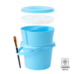 绍泽文化多功能组合刷笔桶洗笔水桶水粉水彩水桶笔洗美术绘画洗笔器蓝胖子 2件多少钱 什么值得买