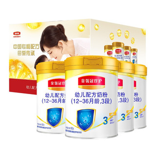 金领冠 珍护系列 幼儿奶粉 国产版 3段 900g*4罐 礼盒装