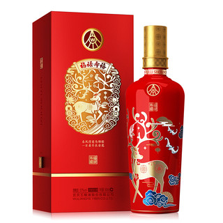 WULIANGYE 五粮液 福禄寿禧 中国红 52%vol 浓香型白酒 500ml 单瓶装