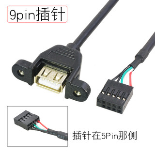 杜邦2.54间距 9pin主板USB插针线 9Pin转USB2.0转接线 9针转USB线