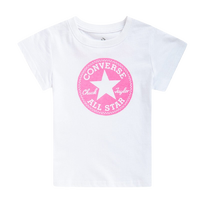 CONVERSE 匡威 女童针织短袖衫 纯白色 100(3T)cm