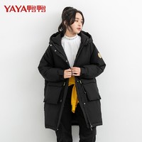 YAYA 鸭鸭 DSH06B0060 女士连帽羽绒服中长款