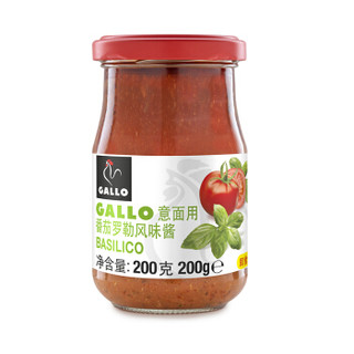 西班牙进口 GALLO番茄罗勒风味意粉酱200g　意大利面酱调味酱 *2件