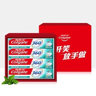 高露洁（Colgate）放开笑放手做牙膏礼盒360°健康牙龈牙膏140g×4 *4件
