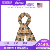 美国直邮BURBERRY 博柏利 男女同款格纹羊绒围巾 40731221