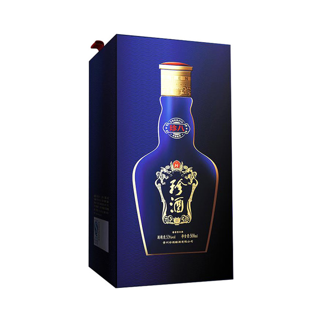 KWEICHOW ZHENJIU 珍酒珍八53%vol 酱香型白酒500ml 单瓶装【报价价格