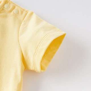 dave&bella 戴维贝拉 儿童全棉卡通短袖 DBM14184 黄色 130cm