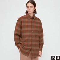 UNIQLO/优衣库 男装 轻型法兰绒宽松格子衬衫(长袖) 431387