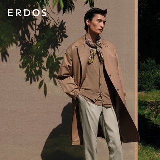 ERDOS 21早春新品两用领型宽松版中长款男风衣外套