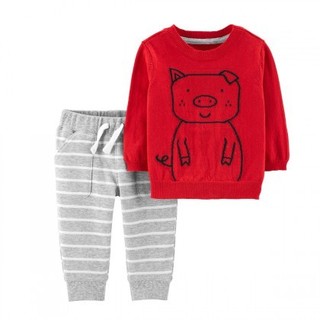 【针织套装2件套】婴幼儿套装 毛衣+长裤2件套（66cm-90cm） （73cm）9M 红色